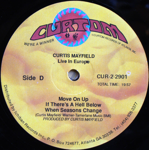 Curtis Mayfield - Live In Europe (2xVinyl, LP, Album) Very Good Plus (VG+) / Very Good (VG)