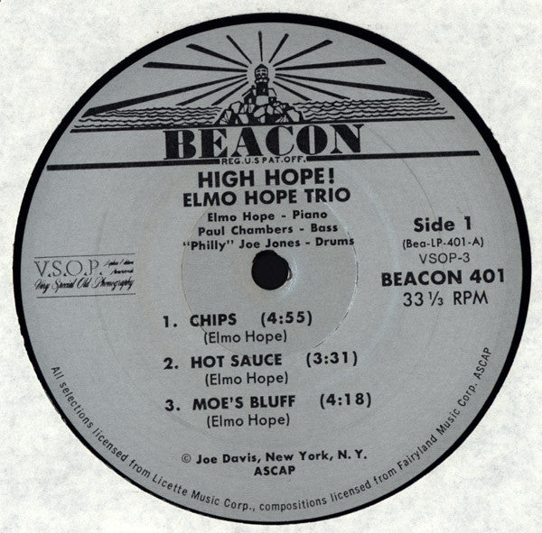 Elmo Hope Trio - High Hope! (Vinyl, LP, Album, Mono, Reissue)