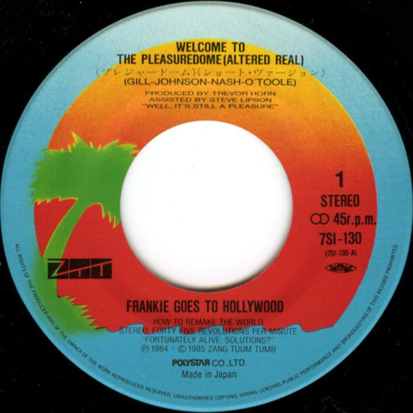 Frankie Goes To Hollywood - Welcome To The Pleasuredome (Vinyl, 7", 45 RPM, Single) Very Good Plus (VG+) / Very Good Plus (VG+)