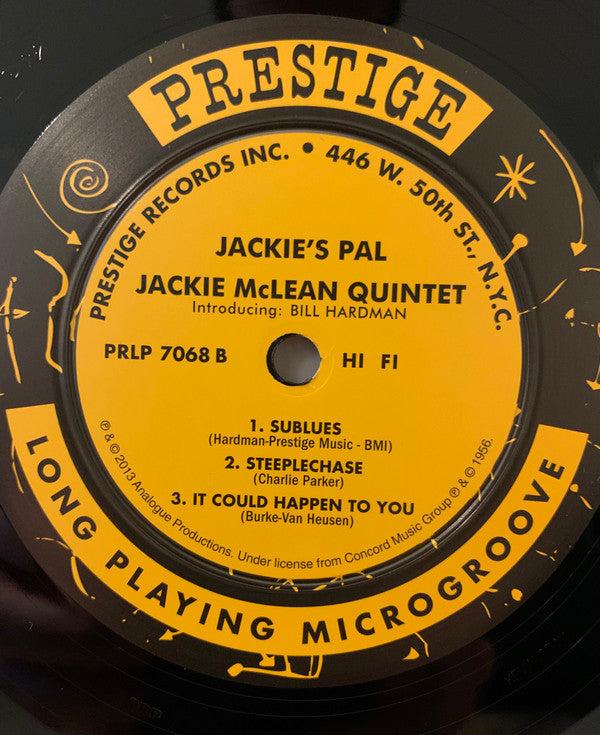 Jackie McLean Quintet - Jackie's Pal (Vinyl, LP, Album, Mono, Reissue, Limited Edition) Very Good Plus (VG+) / Very Good Plus (VG+)