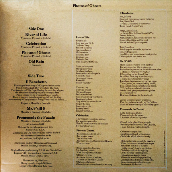 Premiata Forneria Marconi - Photos Of Ghosts (Vinyl, LP, Album, Rep...