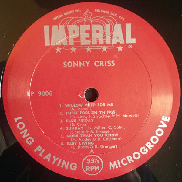 Sonny Criss - Jazz - USA (Vinyl, LP, Album, Reissue, Mono) Mint (M) / Mint (M)