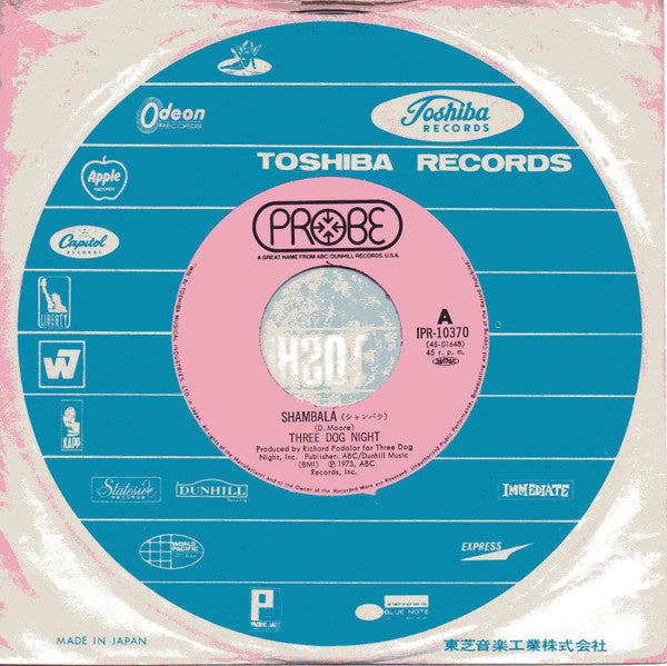Three Dog Night - Shambala (Vinyl, 7", 45 RPM, Single) Very Good Plus (VG+) / Very Good (VG)