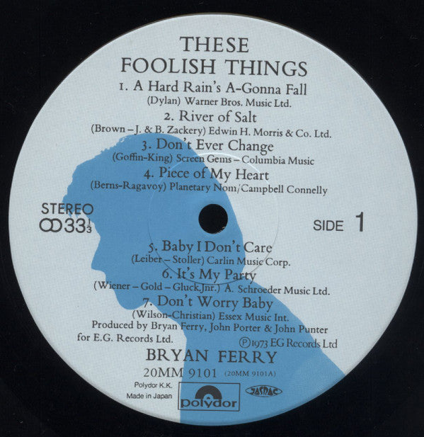 Bryan Ferry - These Foolish Things (Vinyl, LP, Album, Reissue) Very Good Plus (VG+) / Very Good Plus (VG+)