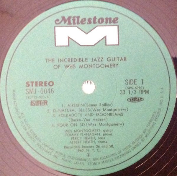 Wes Montgomery - The Incredible Jazz Guitar Of Wes Montgomery (Viny...