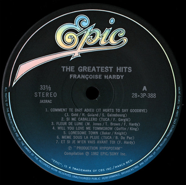 Françoise Hardy - The Greatest Hits (Vinyl, LP, Compilation, Stereo) Very Good (VG) / Very Good (VG)