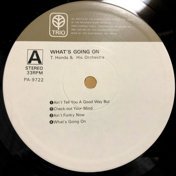 T. Honda & His Orchestra - What's Going On (Vinyl, LP, Album, Limited Edition, Reissue) Very Good Plus (VG+) / Very Good (VG)