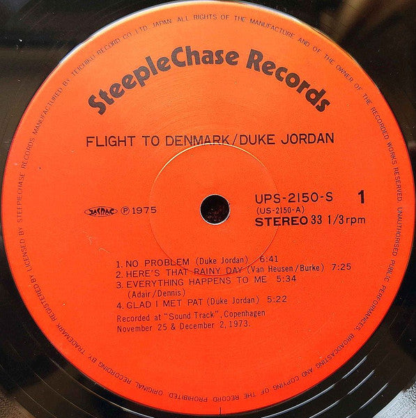 Duke Jordan - Flight To Denmark (Vinyl, LP, Album, Stereo)