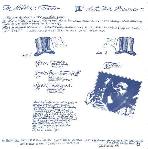 Joe McPhee - Tenor (Vinyl, LP, Album) Near Mint (NM or M-) / Very Good Plus (VG+)