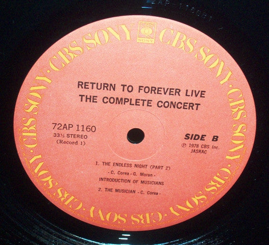 Return To Forever - Live The Complete Concert (4xVinyl, Box Set, LP, Album) Very Good (VG) / Very Good Plus (VG+)