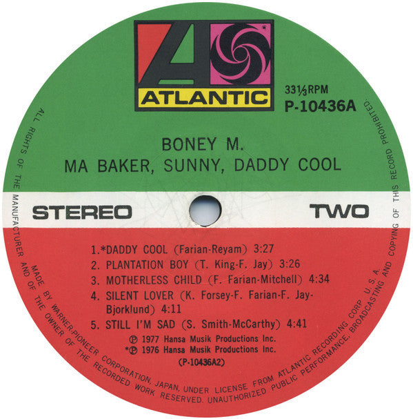 Boney M. - Ma Baker, Sunny, Daddy Cool (Vinyl, LP, Album)
