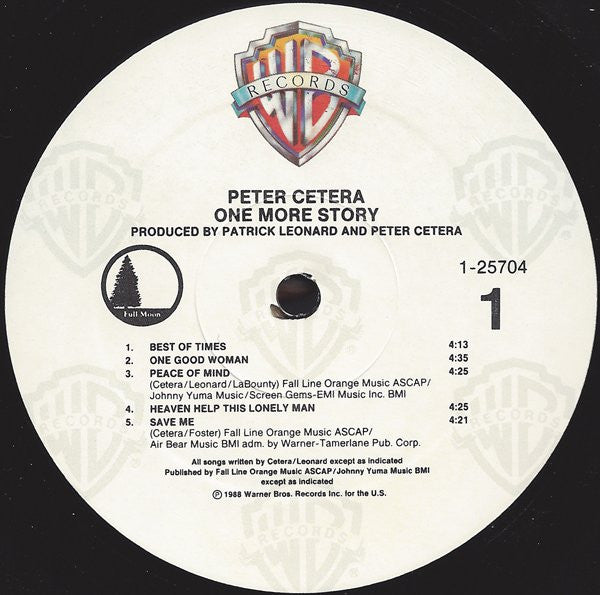 Peter Cetera - One More Story (Vinyl, LP, Album) Very Good (VG) / Very Good Plus (VG+)