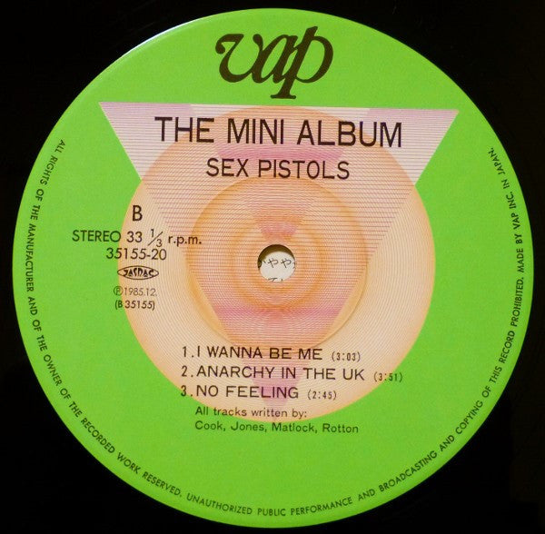 Sex Pistols - The Mini Album (Vinyl, LP, Mini-Album, Repress) Very Good Plus (VG+) / Very Good (VG)