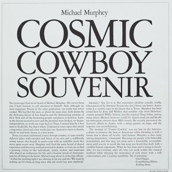 Michael Martin Murphey - Cosmic Cowboy Souvenir (Vinyl, LP, Album) Very Good (VG) / Very Good (VG)