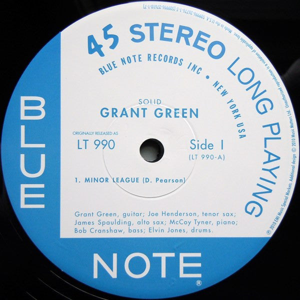 Grant Green - Solid (2xVinyl, 12", 45 RPM, Album, Limited Edition, Numbered, Reissue, Stereo) Very Good Plus (VG+) / Near Mint (NM or M-)