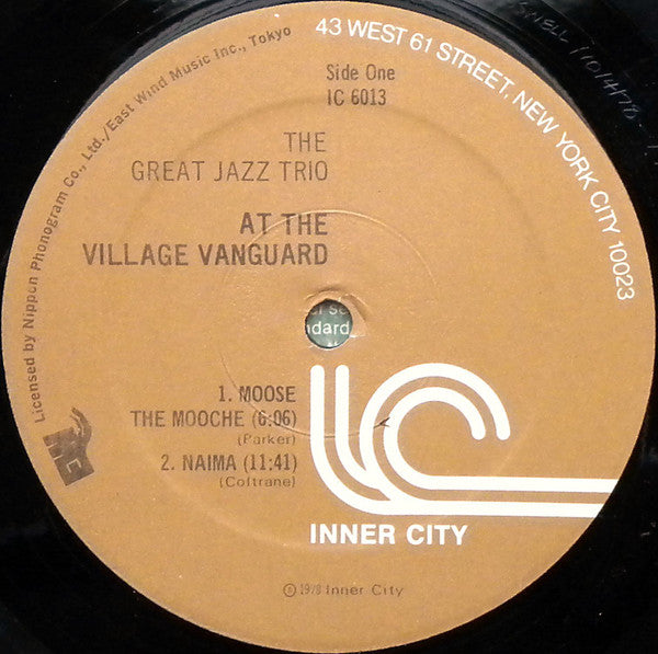 The Great Jazz Trio - At The Village Vanguard (Vinyl, LP, Album) Very Good Plus (VG+) / Good (G)