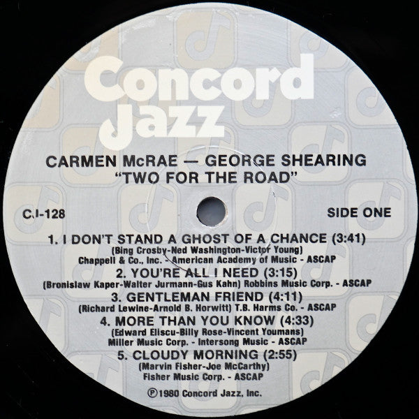 Carmen McRae - Two For The Road (Vinyl, LP, Album) Very Good (VG) / Good Plus (G+)