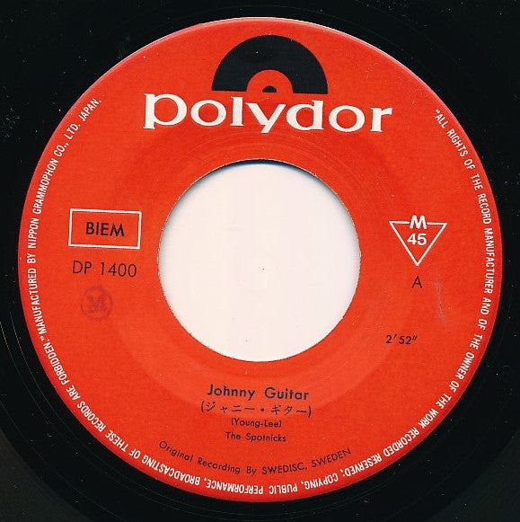 The Spotnicks - Johnny Guitar / Happy Guitar (Vinyl, 7", Single, 45 RPM) Very Good (VG) / Good Plus (G+)