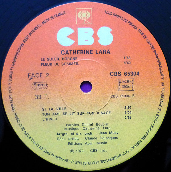 Catherine Lara - Catherine Lara (Vinyl, LP, Album, Reissue) Very Good Plus (VG+) / Very Good (VG)