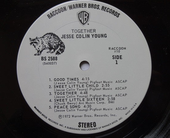Jesse Colin Young - Together (Vinyl, LP, Album, Stereo) Very Good (VG) / Good Plus (G+)