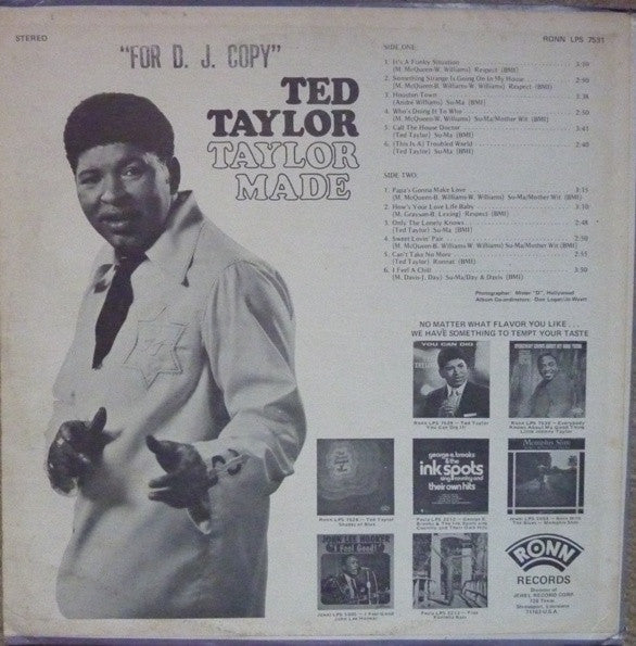 Ted Taylor - Taylor Made (Vinyl, LP) Very Good (VG) / Very Good (VG)