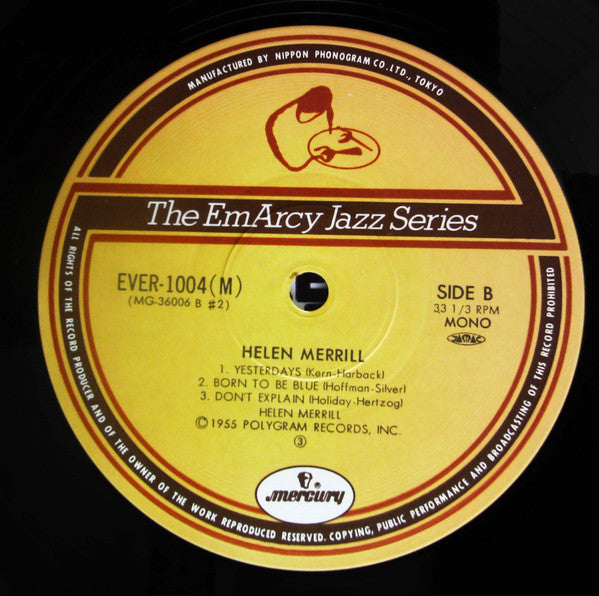 Helen Merrill - Helen Merrill (Vinyl, LP, Album, Reissue, Mono) Very Good Plus (VG+) / Very Good Plus (VG+)