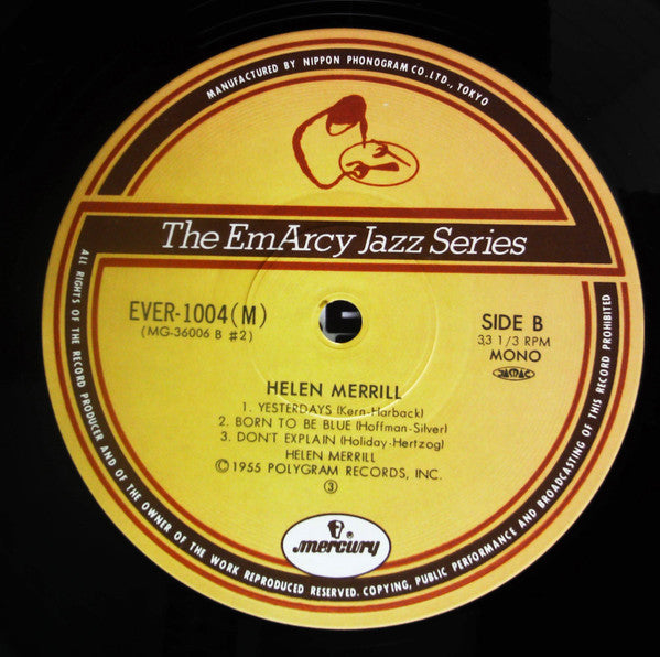 Helen Merrill - Helen Merrill (Vinyl, LP, Album, Reissue, Mono)