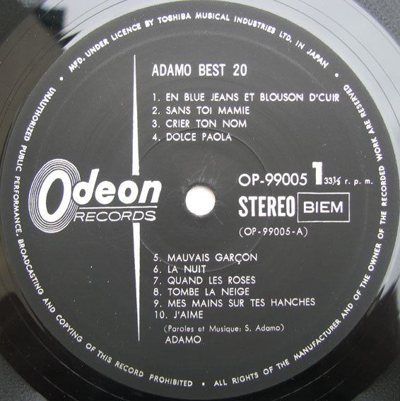 Adamo - Best 20 (Vinyl, LP, Compilation)