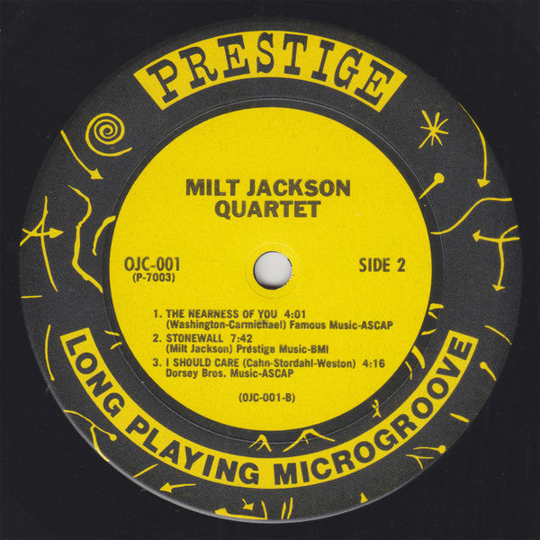 Milt Jackson - Milt Jackson Quartet (Vinyl, LP, Album, Reissue, Mono) Very Good (VG) / Very Good Plus (VG+)