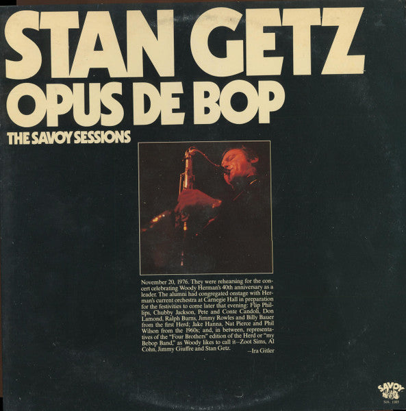 Stan Getz - Opus De Bop (Vinyl, LP, Compilation) Very Good (VG) / Very Good (VG)