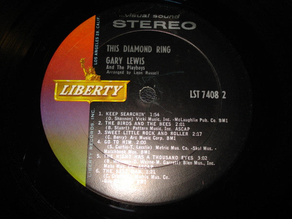 Gary Lewis & The Playboys - This Diamond Ring (Vinyl, LP, Album, Stereo) Very Good Plus (VG+) / Good Plus (G+)