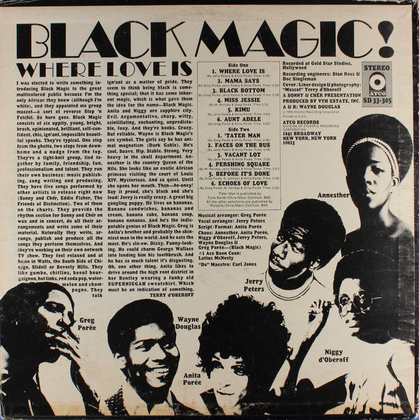Black Magic! - Where Love Is (Vinyl, LP, Album, Promo, Mono) Very Good (VG) / Good (G)