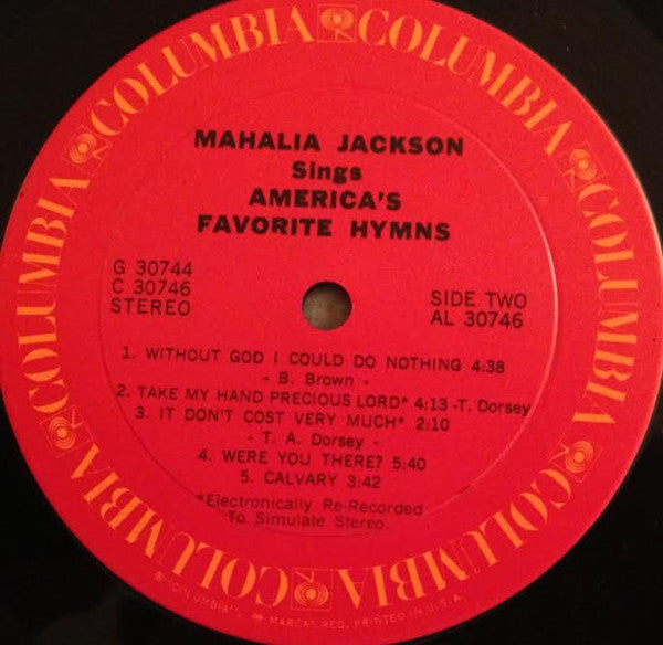 Mahalia Jackson - Mahalia Jackson Sings America's Favorite Hymns (2xVinyl, LP, Compilation) Very Good Plus (VG+) / Very Good Plus (VG+)
