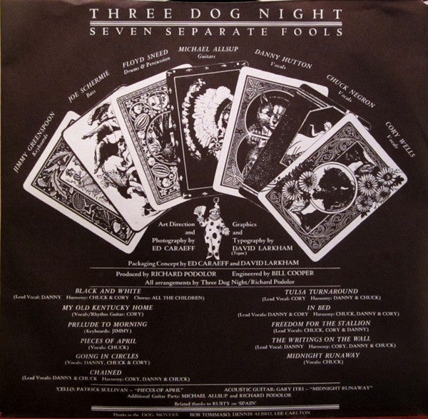 Three Dog Night - Seven Separate Fools (Vinyl, LP, Album, Stereo) Very Good Plus (VG+) / Very Good Plus (VG+)