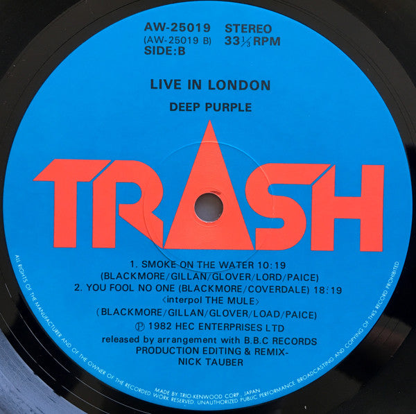 Deep Purple - Live In London (Vinyl, LP, Album, Stereo)