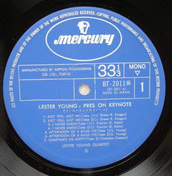 Lester Young - Pres On Keynote (Vinyl, LP, Compilation, Mono)