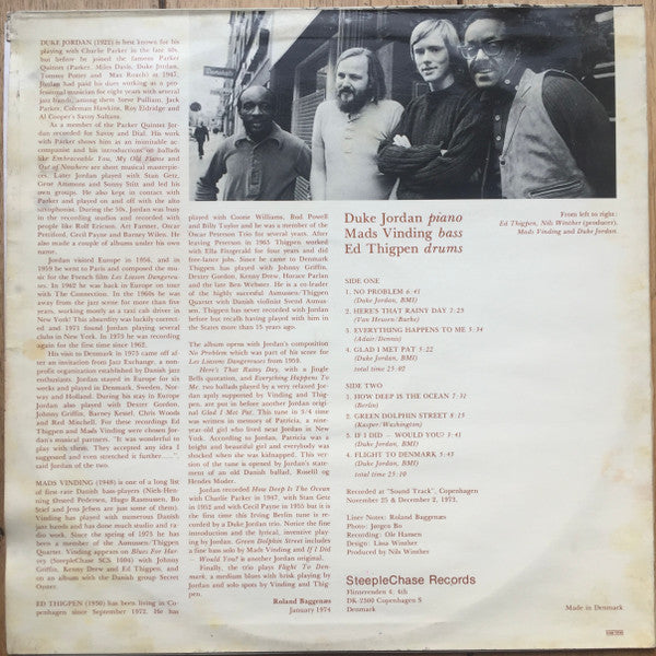 Duke Jordan - Flight To Denmark (Vinyl, LP, Album)