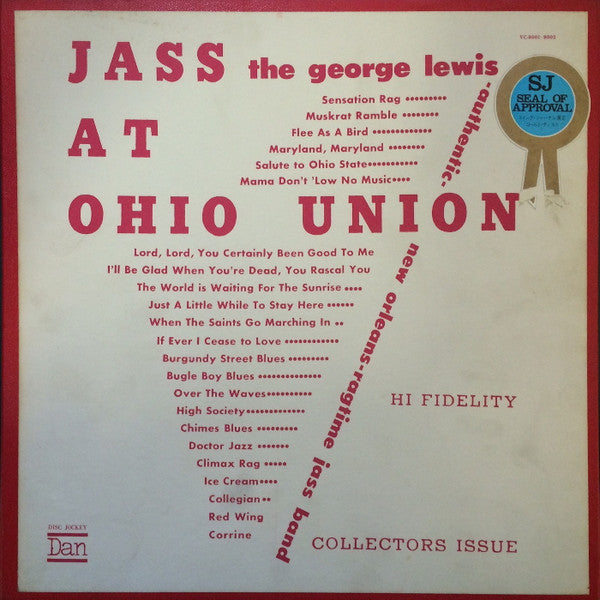 George Lewis' Ragtime Band - Jass At The Ohio Union (2xVinyl, Box Set, LP, Reissue, Mono) Very Good (VG) / Very Good Plus (VG+)