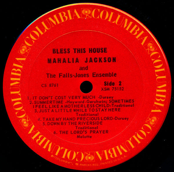 Mahalia Jackson - Bless This House (Vinyl, LP, Album, Stereo, Reissue) Very Good Plus (VG+) / Good Plus (G+)