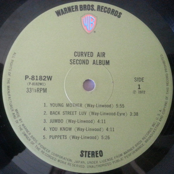 Curved Air - Second Album (Vinyl, LP, Album) Very Good (VG) / Very Good (VG)
