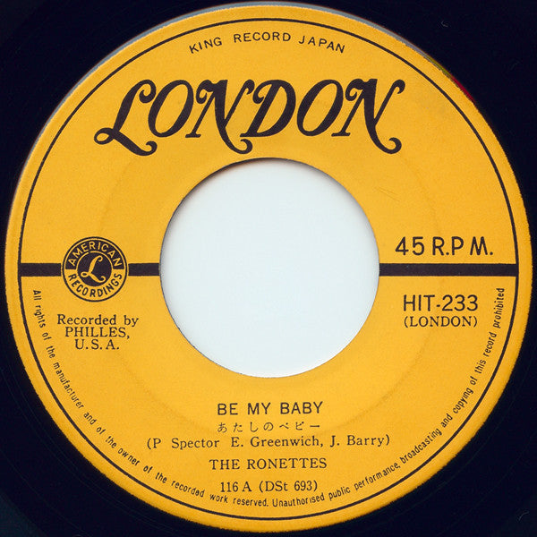 The Ronettes - ビー・マイ・ベイビー（あたしのベビー） = Be My Baby / テデスコ　アンド　ピットマン = ...