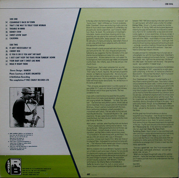 Eddie "Cleanhead" Vinson - Back In Town (Vinyl, LP, Album, Reissue) Near Mint (NM or M-) / Very Good Plus (VG+)