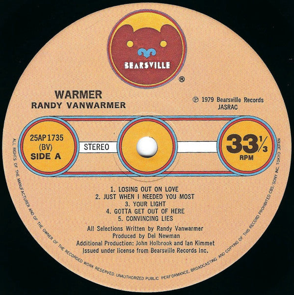 Randy Vanwarmer - Warmer (Vinyl, LP, Album)