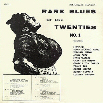 Various - Rare Blues Of The Twenties No. 1 (1924-1929) (Vinyl, LP, Reissue, Compilation) Very Good (VG) / Very Good Plus (VG+)