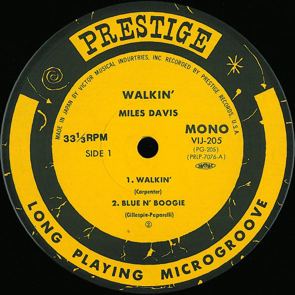 Miles Davis All Stars - Walkin' (Vinyl, LP, Album, Mono, Reissue) Very Good Plus (VG+) / Very Good Plus (VG+)