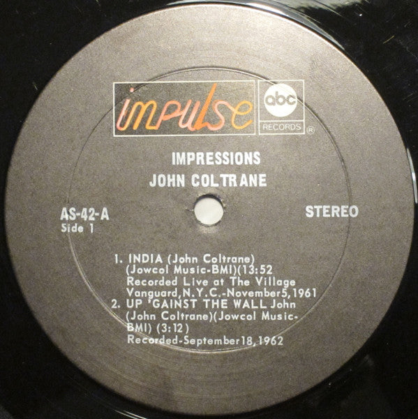 John Coltrane - Impressions (Vinyl, LP, Album, Reissue, Stereo) Very Good (VG) / Very Good (VG)