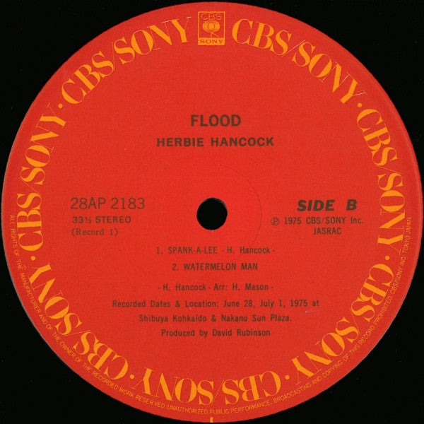 Herbie Hancock - Flood (Vinyl, LP, Album, Reissue)