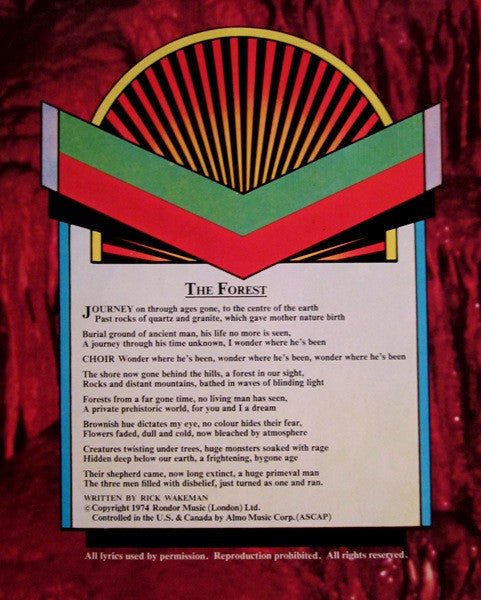 Rick Wakeman - Journey To The Centre Of The Earth (Vinyl, LP, Album, Repress, Stereo) Very Good Plus (VG+) / Very Good Plus (VG+)