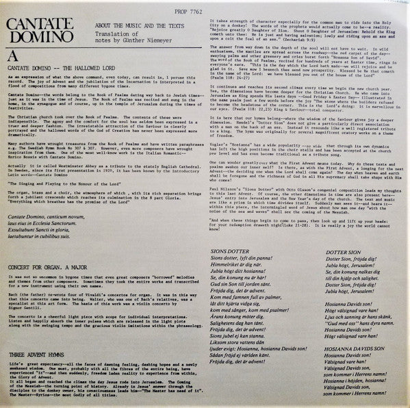 Oscars Motettkör - Cantate Domino (Vinyl, LP) Very Good Plus (VG+) / Very Good (VG)