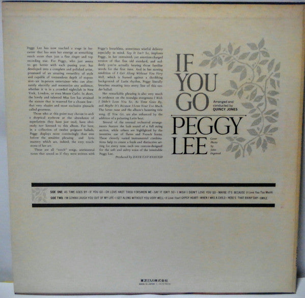 Peggy Lee - If You Go (Vinyl, LP, Stereo) Very Good (VG) / Very Good (VG)